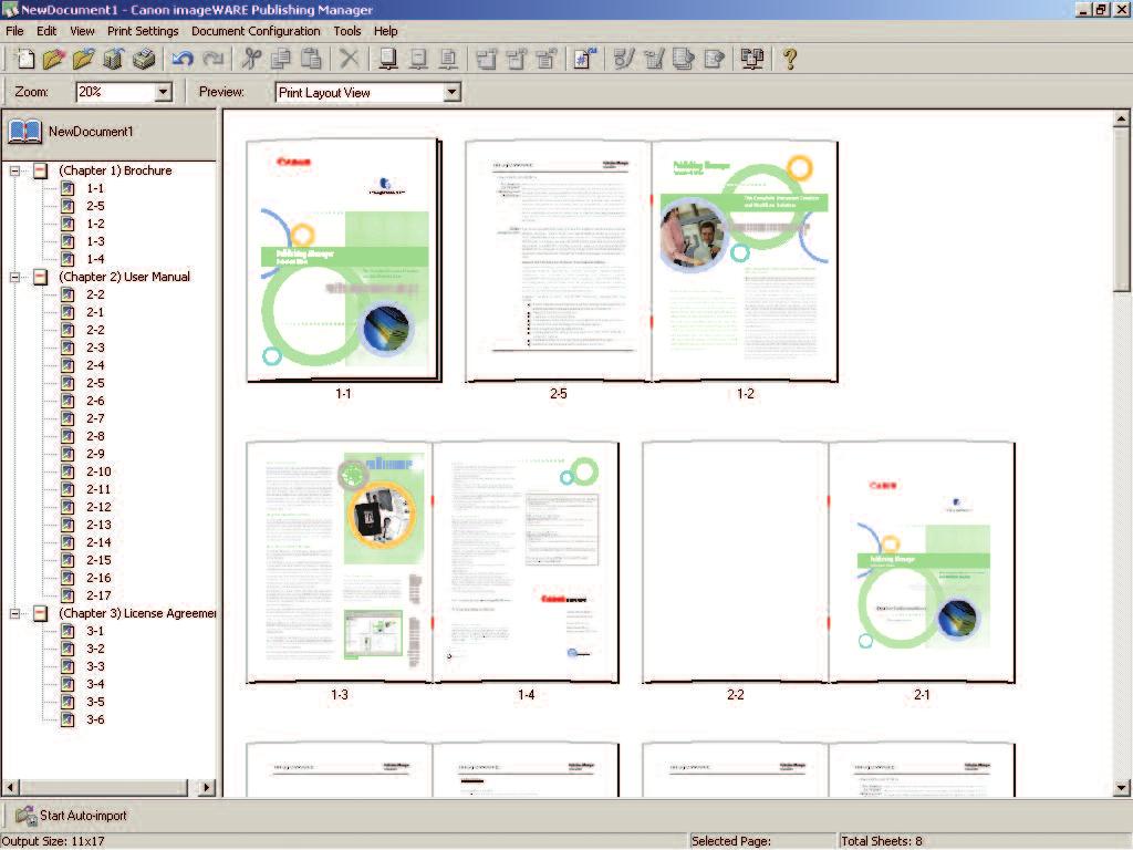 PROFESSIONAL DOCUMENT PRODUCTION FROM THE DESKTOP When you need to produce impressive documents such as reports, booklets, brochures, or tabs, Canon s imageware Publishing Manager software option