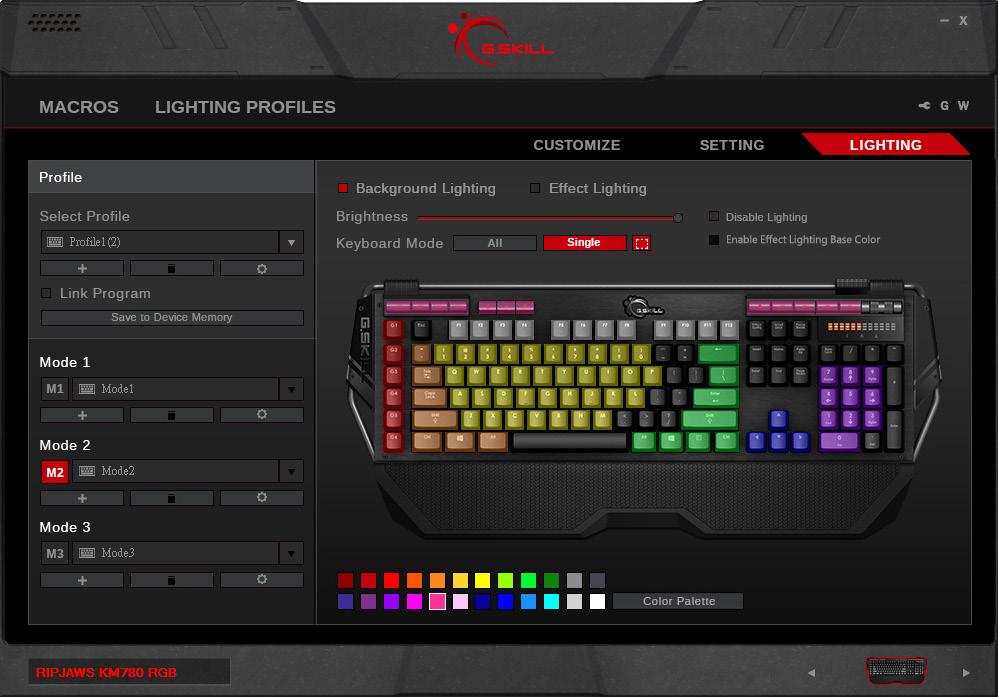Lighting All Key Color Lighting Selecting All under Keyboard Mode will allow you to change the colors of all keys at the same time to a single color.