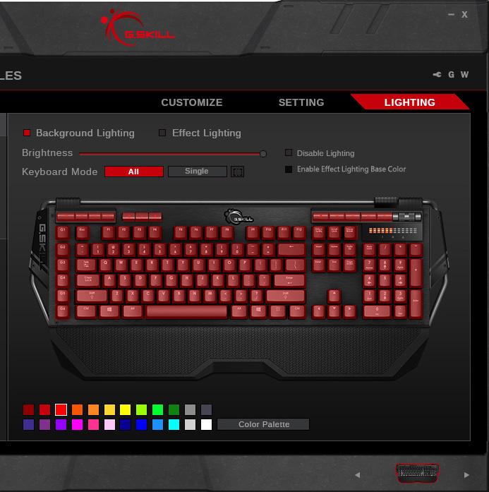 Color Palette Introducing the Color Palette The KM780 RGB keyboard software is updated to allow customization of the 24 color palette with a full