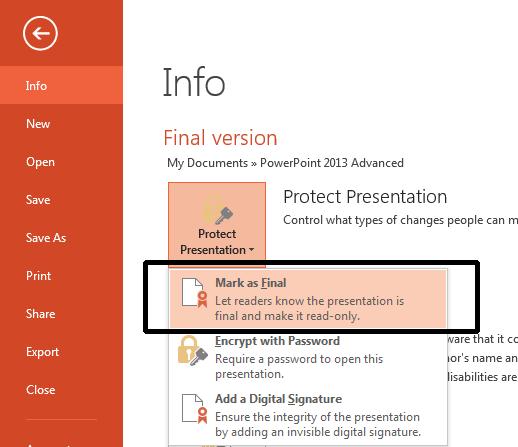 PowerPoint 2013 Advanced Page 159 You will see a