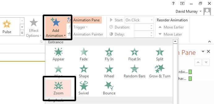 You will now see three animations displayed within the Animation Pane.