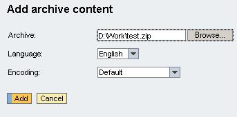 Adding the extracted content of an archive to the Packaged Content Object 1.