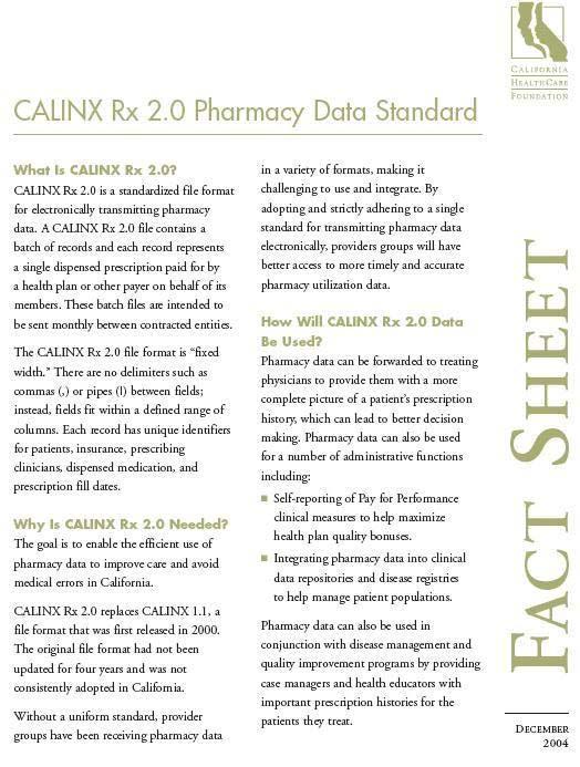 Appendix C. Fact Sheet CALINK x 2.