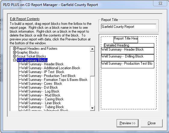 User Defined Report Templates in PI/Dwights PLUS A User Defined Custom Report template could be created and applied to a query result. You would click the Report Manager Report Manager wizard.