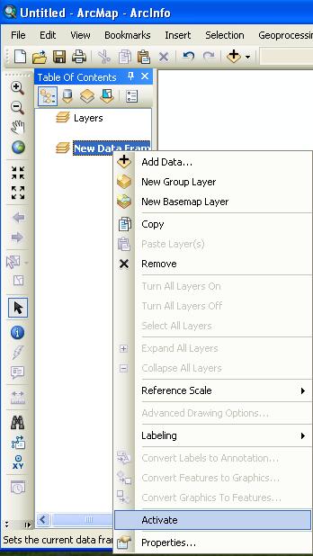 Multiple Data Frames in One Document Use File New, select Blank Map. In the new Map document, Use Insert Data Frame.