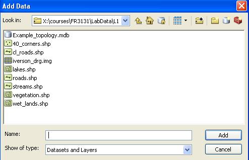 Navigate to the folder containing your data by clicking down the directory tree, and selecting the appropriate folder (shown at the right), in this case \L1.