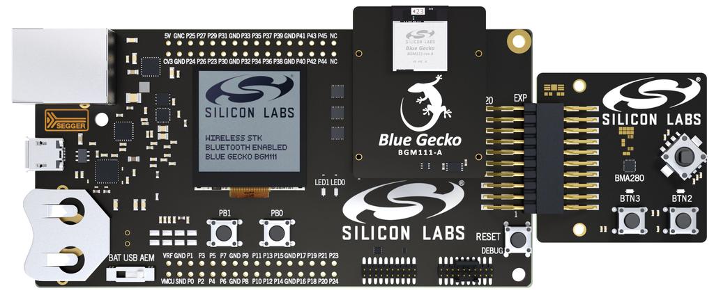QSG107: SLWSTK6101A Quick-Start Guide SLWSTK6101A Blue Gecko Bluetooth Smart Module Wireless Starter Kit Quick-Start Guide The Blue Gecko Bluetooth Smart Wireless Starter Kit is meant to help you