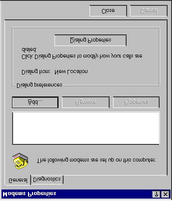 Figure 32: Phone and Modem Options (Windows 2000 & XP) 4.