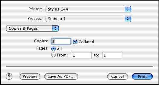 5. Select Print from the File menu. You see a screen like this: Click here and select Print Settings 6. Select Print Settings from the pull-down menu.