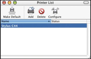If your printer isn t listed, make sure it is turned on and connected to the Macintosh. Then go to step 2.