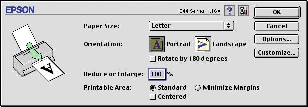 x Here s what to do to print a basic document such as a newsletter or school project if your Macintosh is running OS 8.6 to 9.x. Make sure you have paper in the printer, as described in Loading Paper.