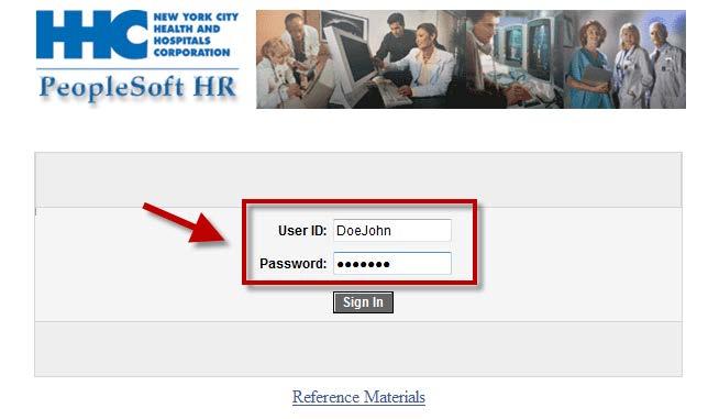 Click on the Employee Self Service blue and white computer icon on the top right corner, as shown below. 2.