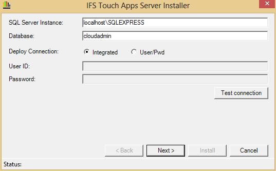 IFS Cloud (https://cloud.ifsworld.com). Unzip and run IFSTouchAppsServerInstaller.exe.