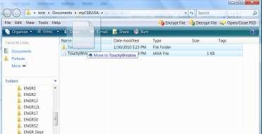 35) Now open your CSIS10A folder and drag the TouchyWindow.