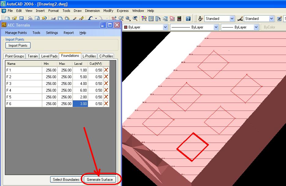 74. Select foundation Boundary Polyline(s), Then Click OK to select the polylines in the AutoCAD drawing. 75.