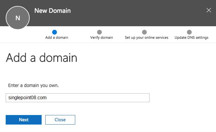 Select the Admin app. 3. From the left hand menu select Settings > Domains. 4. Select Add a domain.