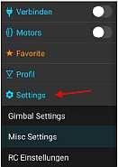 Implicitly make a backup of the entire Gimbal settings and save your profiles on a computer before you change the firmware of your Gimbal. Existing data will be deleted 5. Using the Software PC/MAC 5.