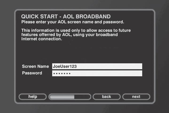 Broadband Access Provider Once you set up your ethernet settings, you ll be asked which broadband access provider you use (AOL, Roadrunner, or other).
