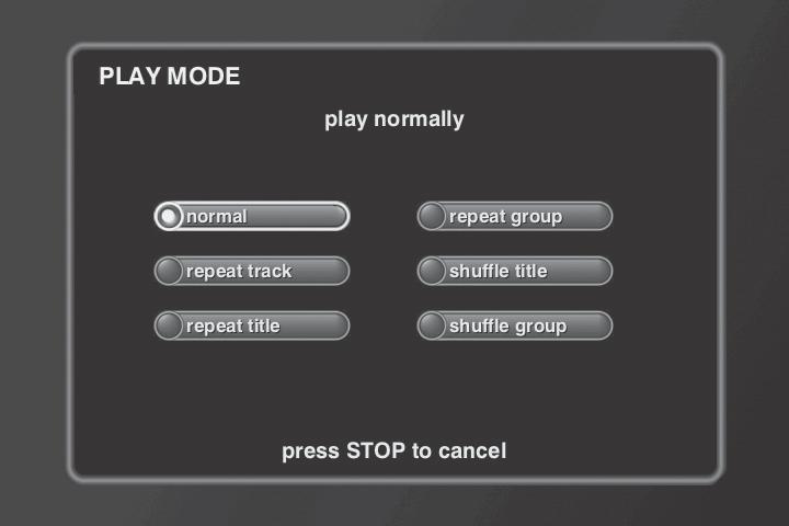 Chapter 2: Music Features Changing the Play Mode This menu allows you to control the order of how the songs play using the normal, repeat, and shuffle play modes. 1.