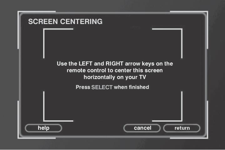 Press the down arrow button until audio and video settings is highlighted, then press OK/SELECT (the SETUP AUDIO AND VIDEO SETTINGS menu appears). 3.