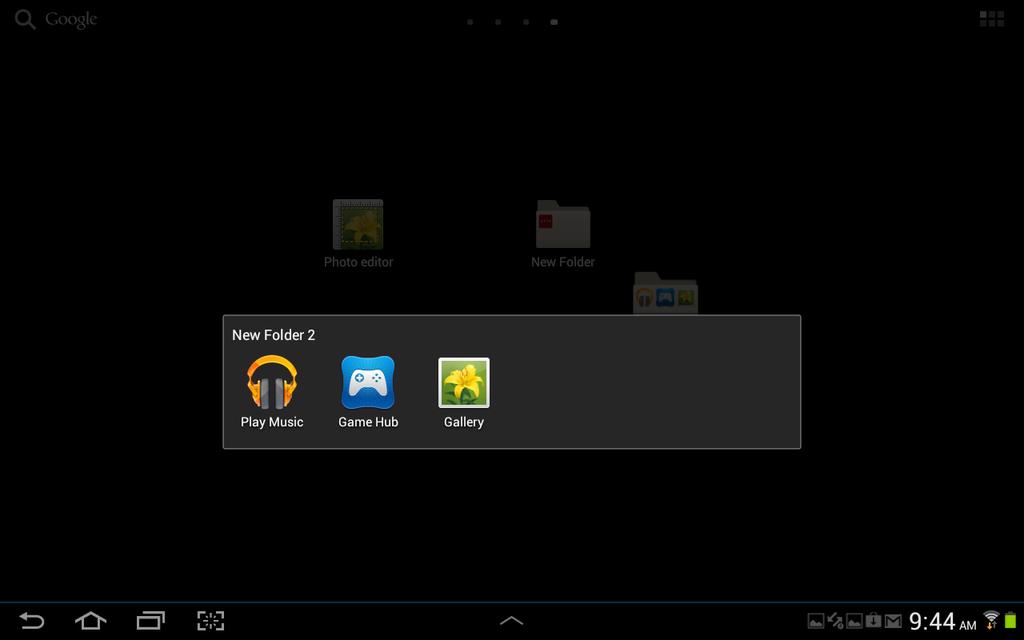 Touch anywhere outside the folder to close the folder. Step 4 Create another folder containing 3 apps. Name the folder New Folder 2.