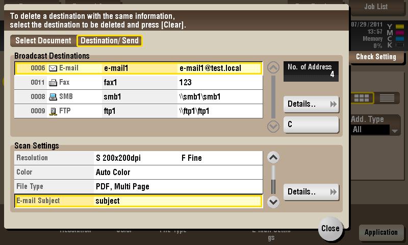When printing a file from a User Box, you can view the print settings. If necessary, you can view a list of selected files.