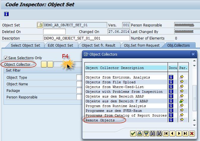 Figure: Selecting the object collector Remote Objects c. In the next screen, click the Select Source Extract button. d.