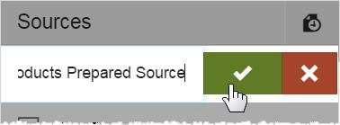 Name the source and click the check mark. Pronto creates the new prepared source and it is ready for you to edit it.