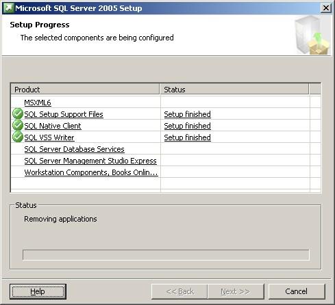 23. Microsoft SQL Server 2005 Setup will start