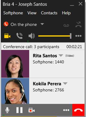 CounterPath Corporation Video Conference Calls Calls made with Bria will work without a video camera, but a video camera is necessary to allow other parties to see your image.