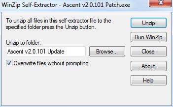 PAGE: Page 2 of 8 Step 1: Copy the Self-Extracting file to Your Desktop and Extract 1. Download or copy the Ascent v2.0.