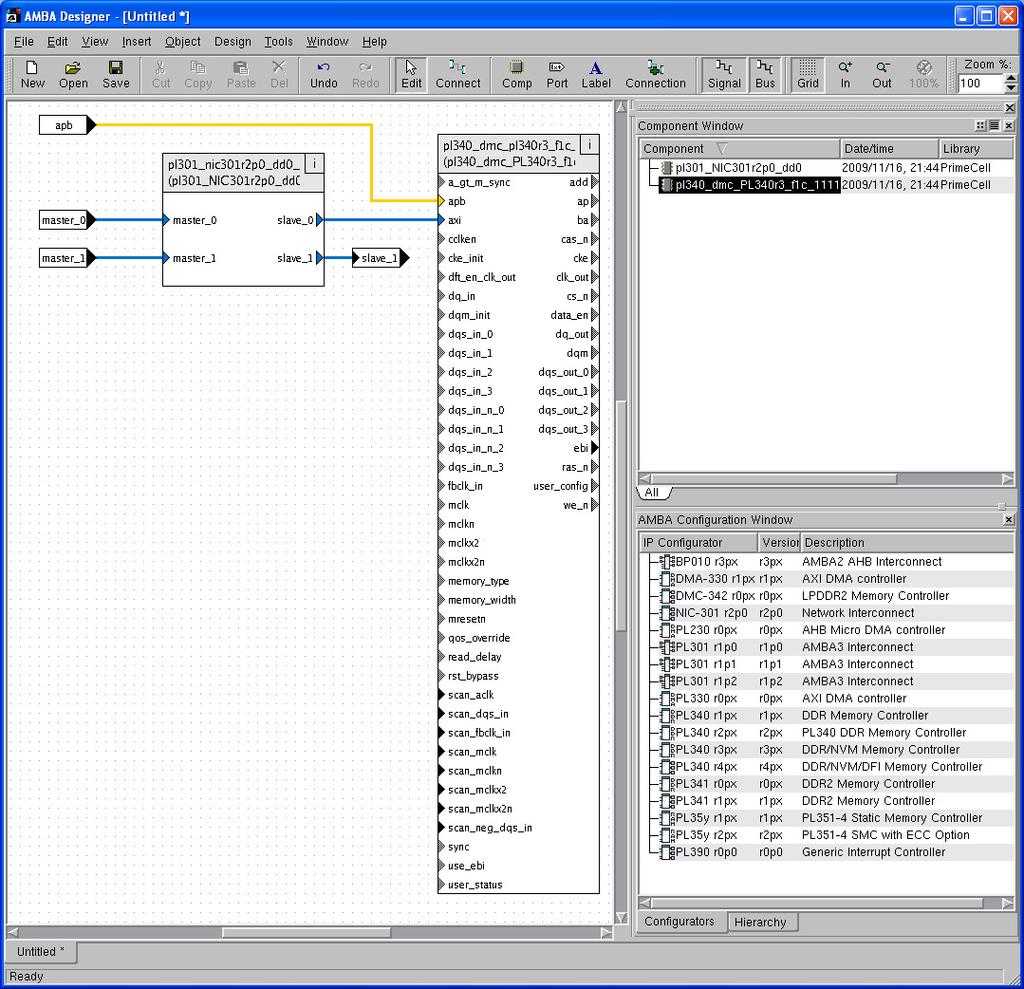 AMBA Designer Canvas reference 8.1 AMBA Designer Canvas overview AMBA Designer Canvas is a graphical application that you can use to create new systems and load and modify existing systems.
