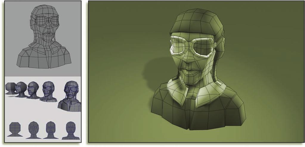 The Pilot Bust: Low-Poly Head CHAPTER Modeling 7 The Pilot Bust: Low-Poly Head Modeling This lesson will show you how to create a low-poly human head model quickly.