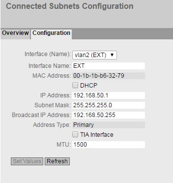 Connecting SCALANCE S615 to the WAN 1.8 Creating IP subnet 4.