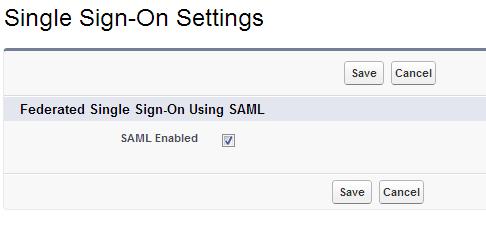 Security Controls > Single Sign-On Settings.