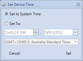 1 Connecting (p. 3-2)), HydroSense II time appears next to the Connect button in the main toolbar. 3.3.1.1 Set to System Time Press the clock icon to open the Set Device Time window.