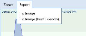 Section 4. Viewing Data 4.4.2 Export Menu infotip is displayed listing time the measurement was made, VWC in percent (%), and the zones to which the measurement belongs.