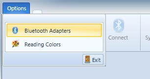 Section 5. Settings and Configuration 5.1 Bluetooth Settings The Bluetooth Adapters window can be accessed from the Options menu in the main window.