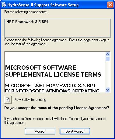 Section 1. Installation If the.net Framework 3.5 SP1 is not already installed, the wizard will prompt to install it from the CD. Click Accept to continue. 1.3 Web Setup File The installation of.