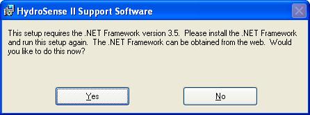 Alternatively, HydroSense II Support Software can be downloaded from the Downloads menu at www.campbellsci.com. The download does not include the.net Framework.