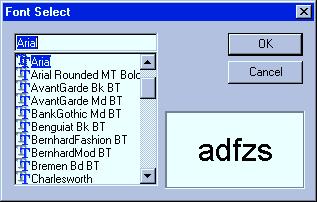 4 Commands Commands - [Format] menu [Format] - [Font ] command This is used to select the font for a block of text. Running this command opens the [Font Select] dialog box.
