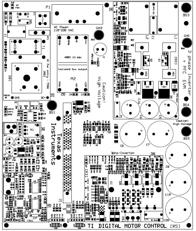 [M1] [M2] [M4] [M6] [Main] [M5] [M3] The Layout of HVDMC Board [Main] - controlcard connection, jumper configurations, trip zones [M1] - AC power entry [M2] -