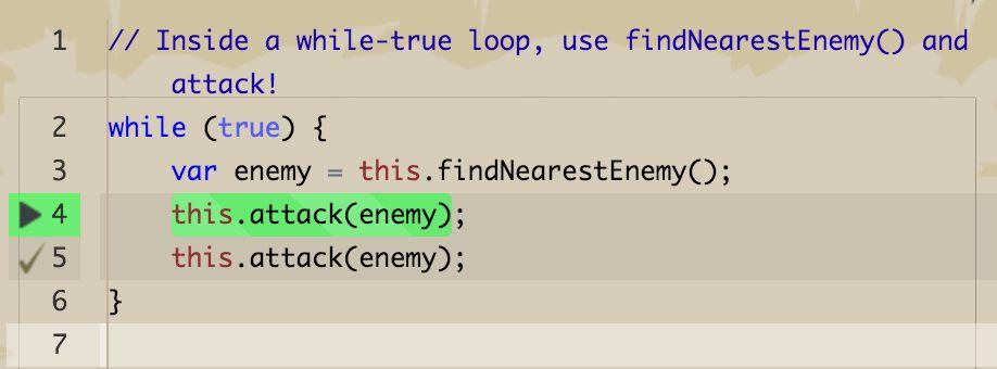 In fact, with the while true loop, you can do it in just five lines of code: 1. one to start the while true loop, 2.