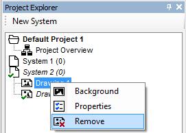 add/remove drawings, edit drawing properties and import background.
