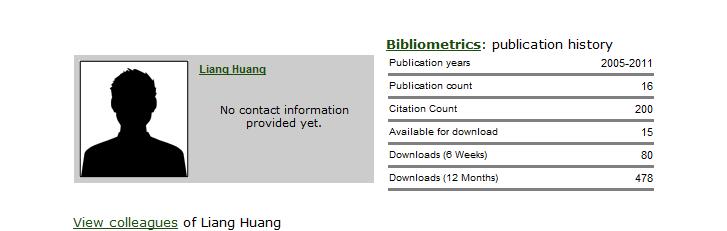S t r a n a 12 Bibliografické údaje o autorovi Bibliometrické údaje o autorovi obsahujú rozpätie publikovania v databázach ACM, počet publikácií, citovanosť, počet plnotextových dokumentov