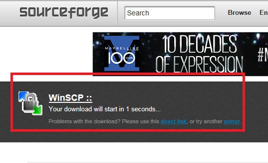 Step 3: Click on the relevant link to download the latest version of WinSCP to your computer.