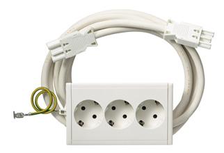 84/50/142 1 7315880109419 5940305 For IT mains Triple master socket outlet, screw, with overvoltage protection for IT mains Triple connection kit including socket/cover plate (in one piece) with