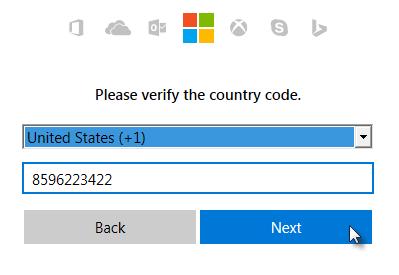 Figure 7: Verify the country code and click Next Your EKU OneDrive space should now be connected to your computer s Microsoft Office suite (Figure