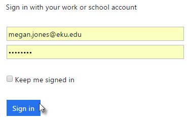Enter your EKU email address and password.