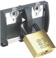 position, padlock door opening prevented keylock keylock Locking in ON position does not prevent the device from tripping in the event of a fault or remote tripping order.